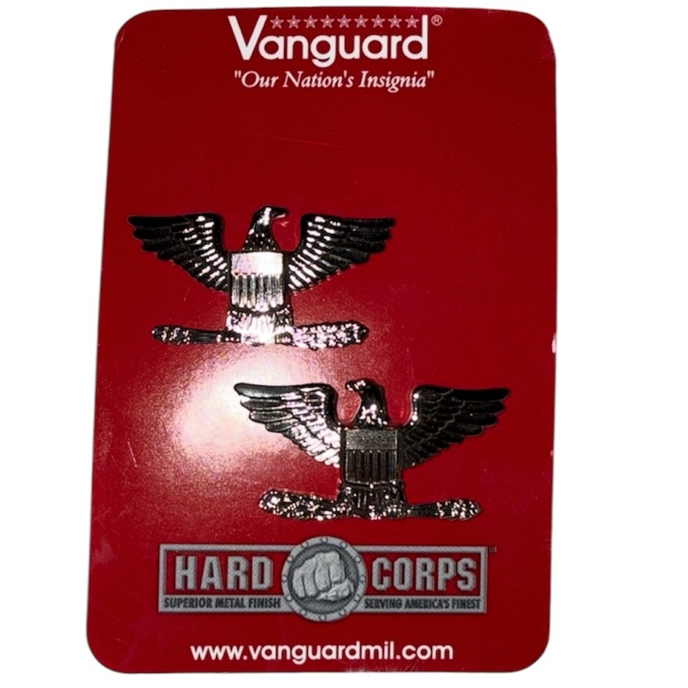 NWT’s Vanguard Silver Captain Eagles Star Shine USN/USCG Rank Insignia Pins
